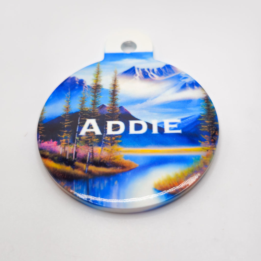 Mountain Serenity Personalized Pet ID Tag - Round image 2