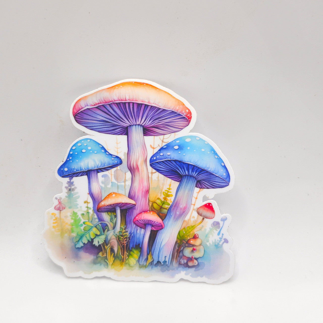 Groovy Mushroom Stickers - Set of Two Stickers - Vinyl Stickers - Watercolor ( image 1