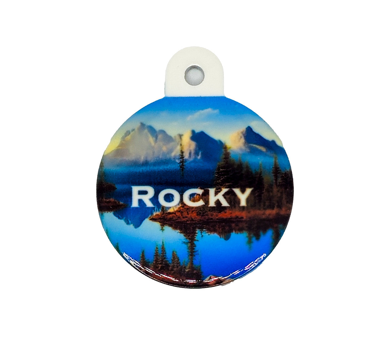 Mountain Landscape Pet ID Tag: A Fusion of Art and Functionality image 0