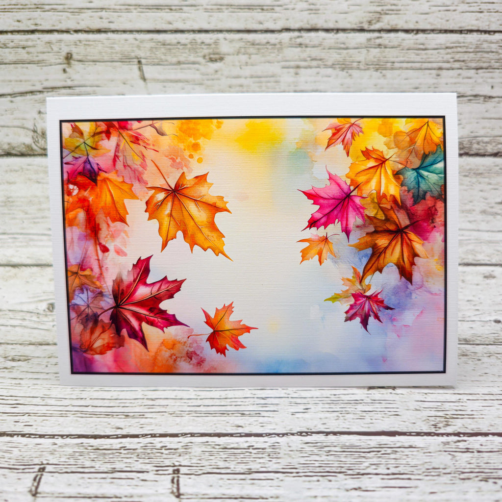 Watercolor Autumn Leaves Set of Notecards with Envelopes image 4