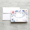 Personalized Set of Notecards with Envelopes Watercolor Pastel Flowers image 0