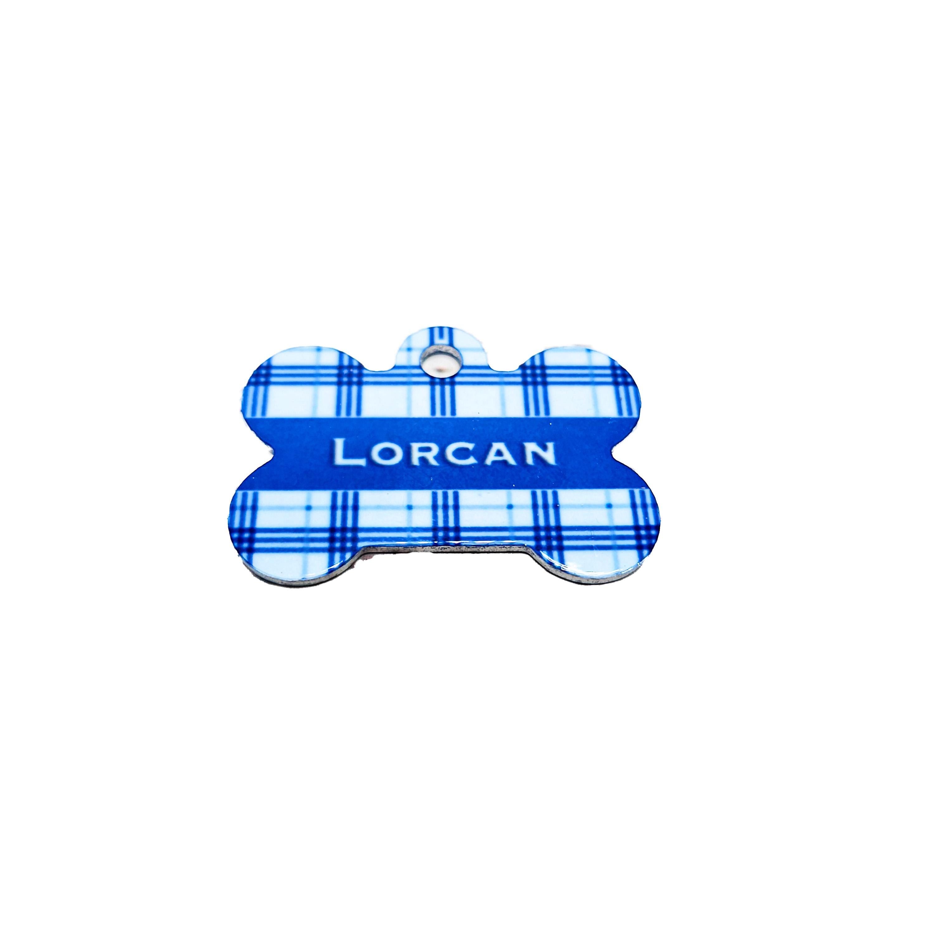 Personalized Blue Plaid Pet ID Tag for Cats and Dogs – Double Sided Custom image 3