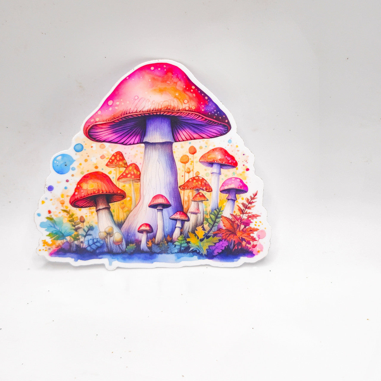 Groovy Mushroom Stickers - Set of Two Stickers - Vinyl Stickers- Watercolor image 1