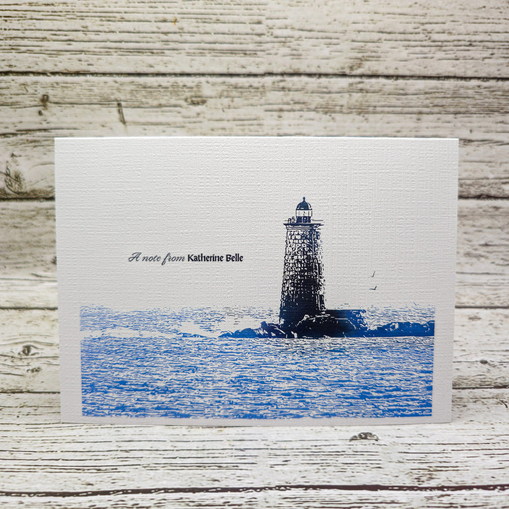 Personalized Set of  Notecards with Envelopes Featuring A Lightouse image 1
