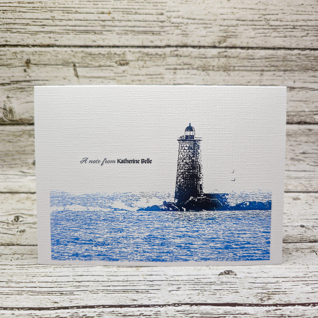 Personalized Set of  Notecards with Envelopes Featuring A Lightouse image 1