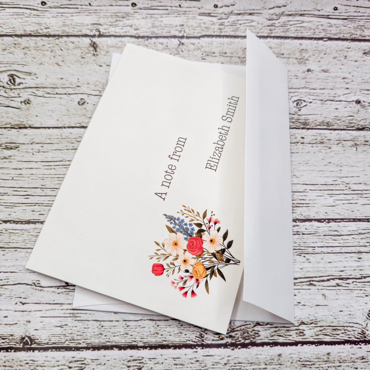 Personalized Set of Notecards with Envelopes Flower Bouquet image 4