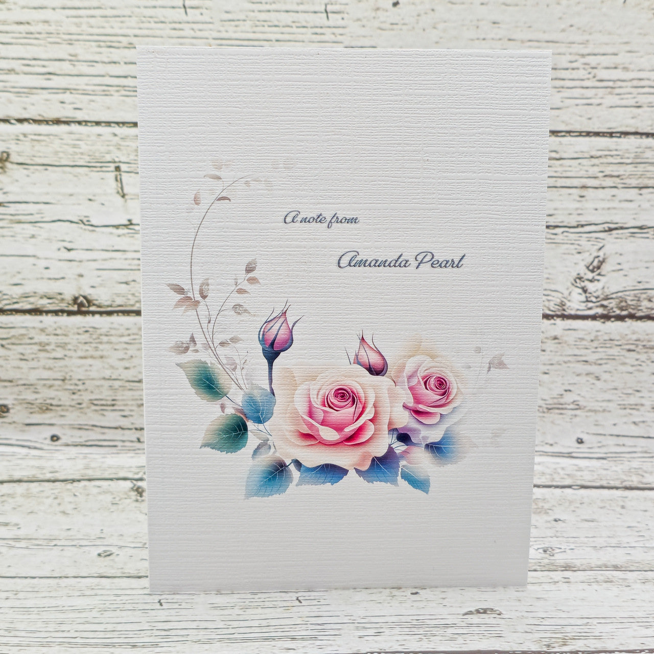 Personalized Set of  Notecards with Envelopes Featuring Boho Roses image 1