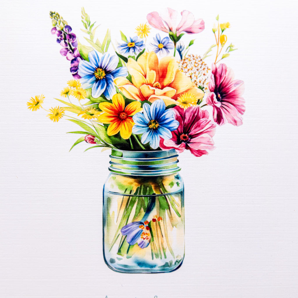 Custom Note Cards Set with Envelopes Flower Bouquet Mason Jar, Greeting Card image 7
