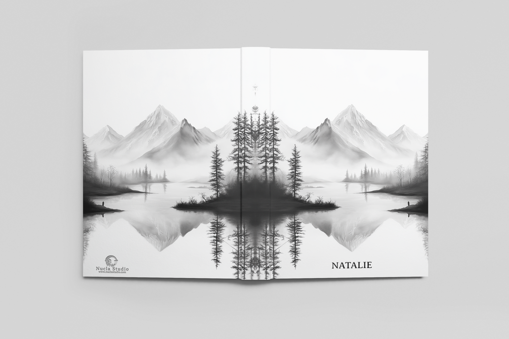 Personalized Journal Black And White Mountains, Hardcover, Softcover image 4