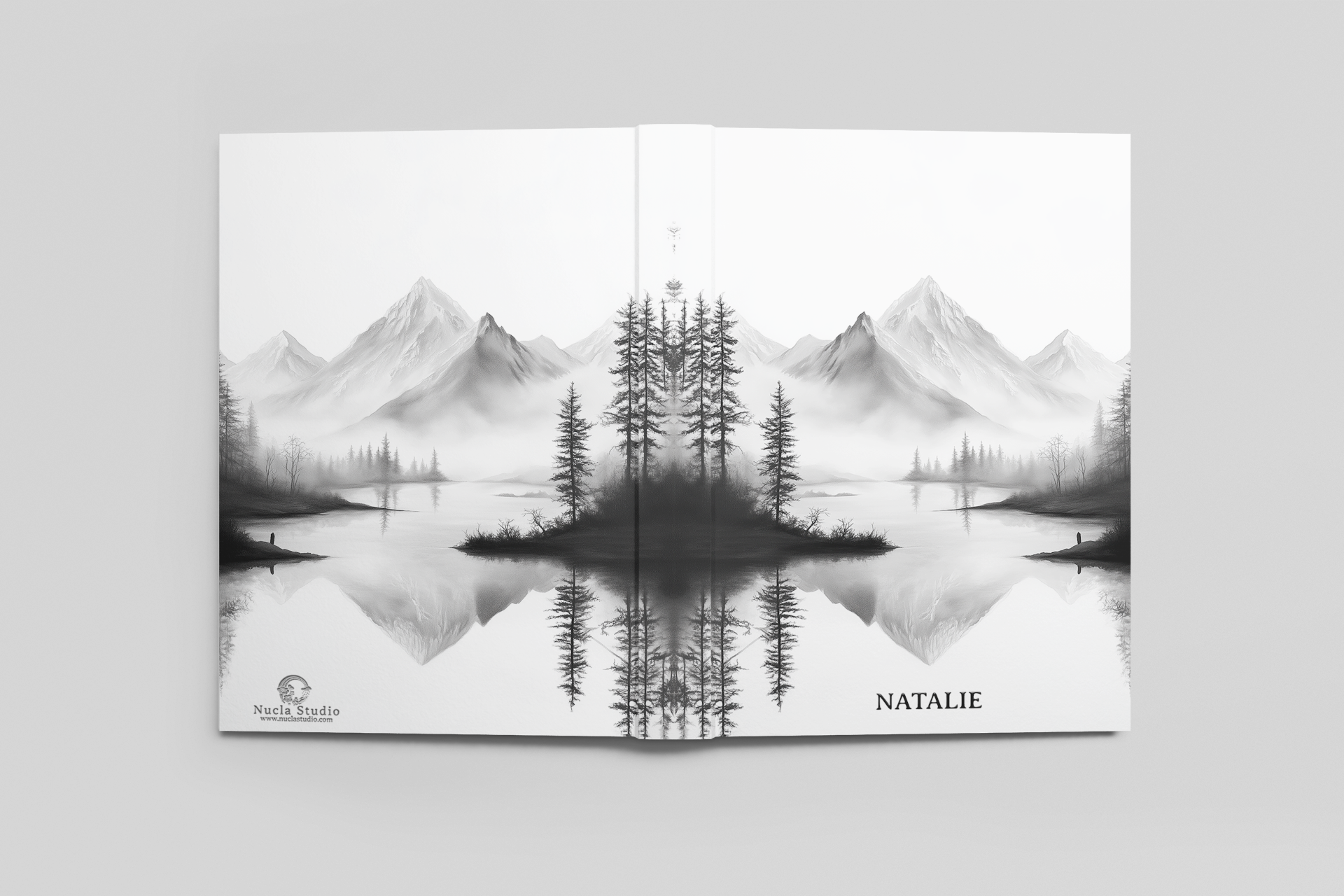 Personalized Journal Black And White Mountains, Hardcover, Softcover image 4