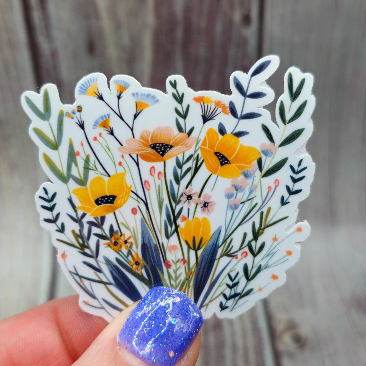 9 Vibrant Flower Sticker Pack - Vinyl Stickers - Floral Stickers - Journal Sti image 2