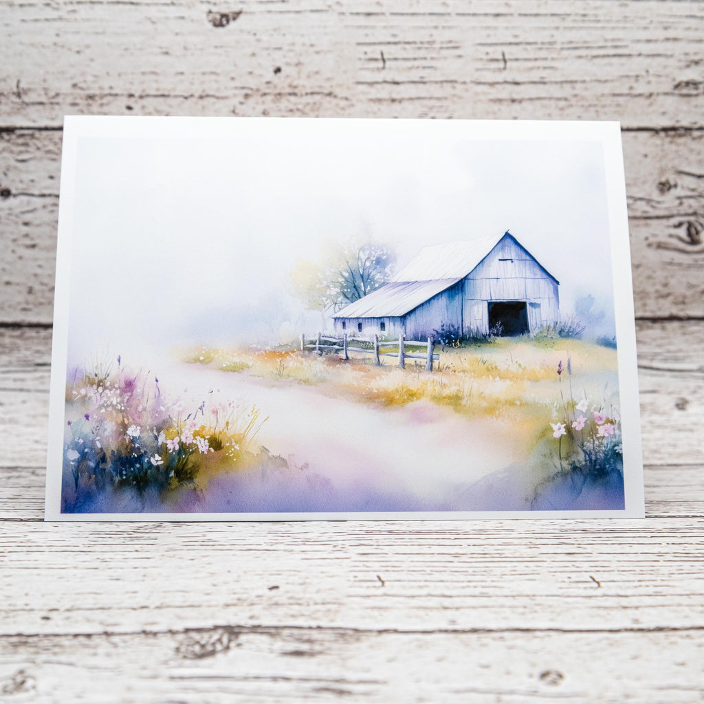 Spring Barns Set of Notecards with Envelopes, A6 Size, Greeting Card Bundle image 4