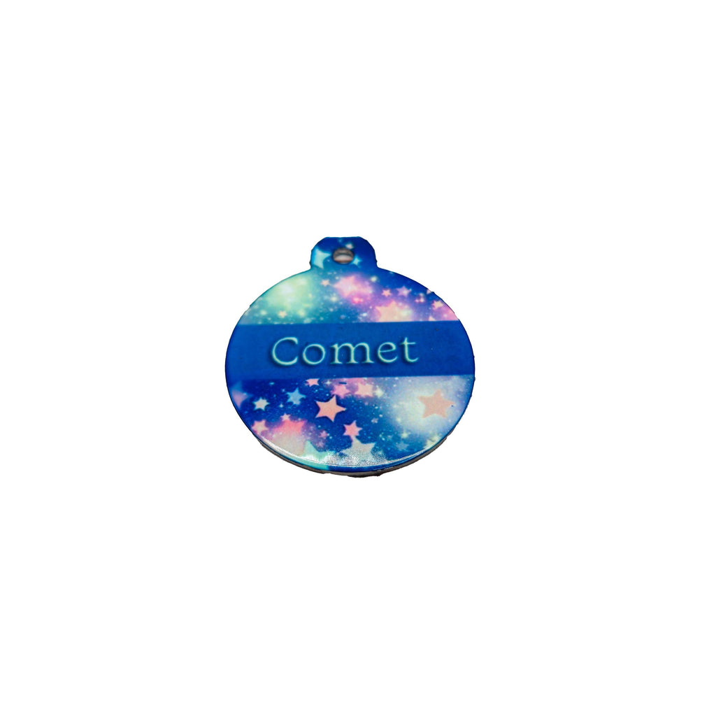Pet ID Tag Galaxy Two Sided- Round Medium, Small, and Extra Small Celestial Pet image 2