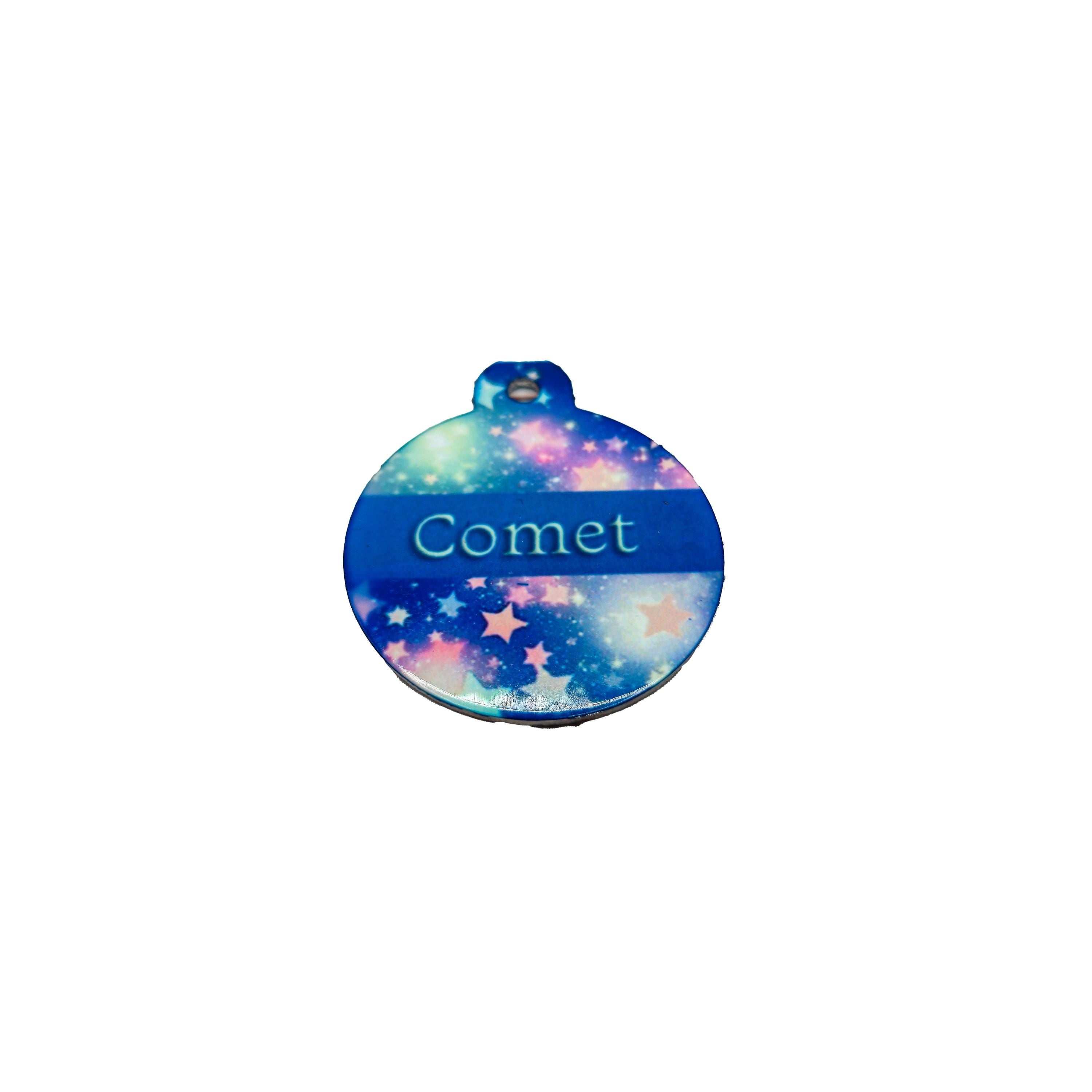 Pet ID Tag Galaxy Two Sided- Round Medium, Small, and Extra Small Celestial Pet image 2