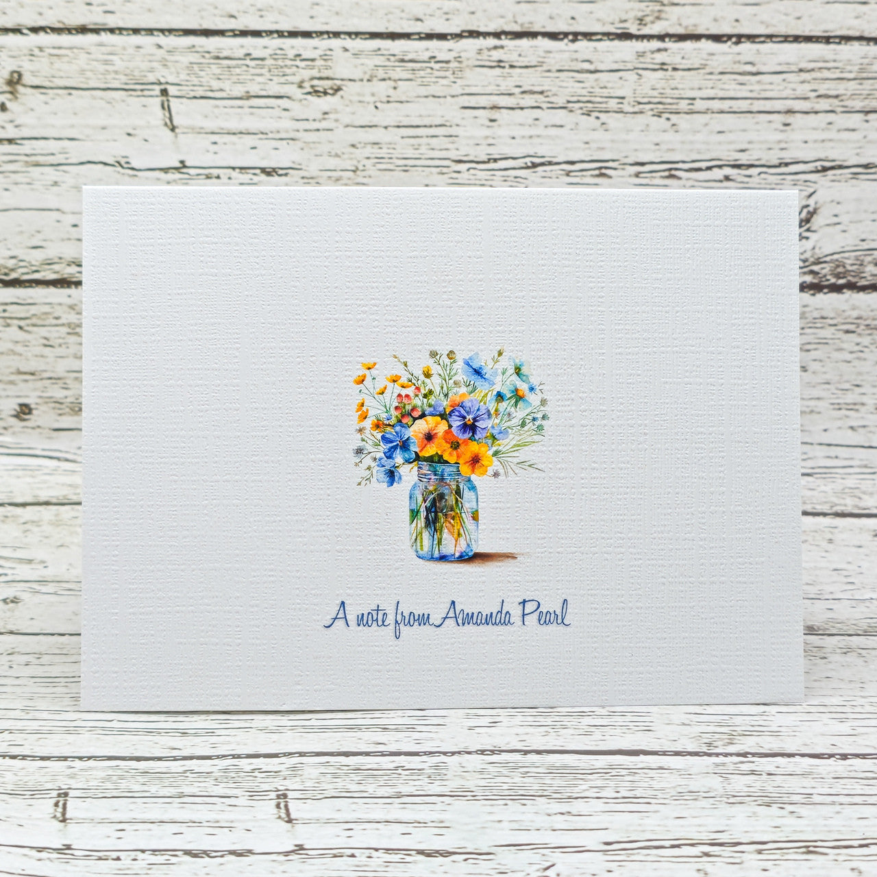 Personalized Set of  Notecards with Envelopes Featuring a Flower Bouquet image 1