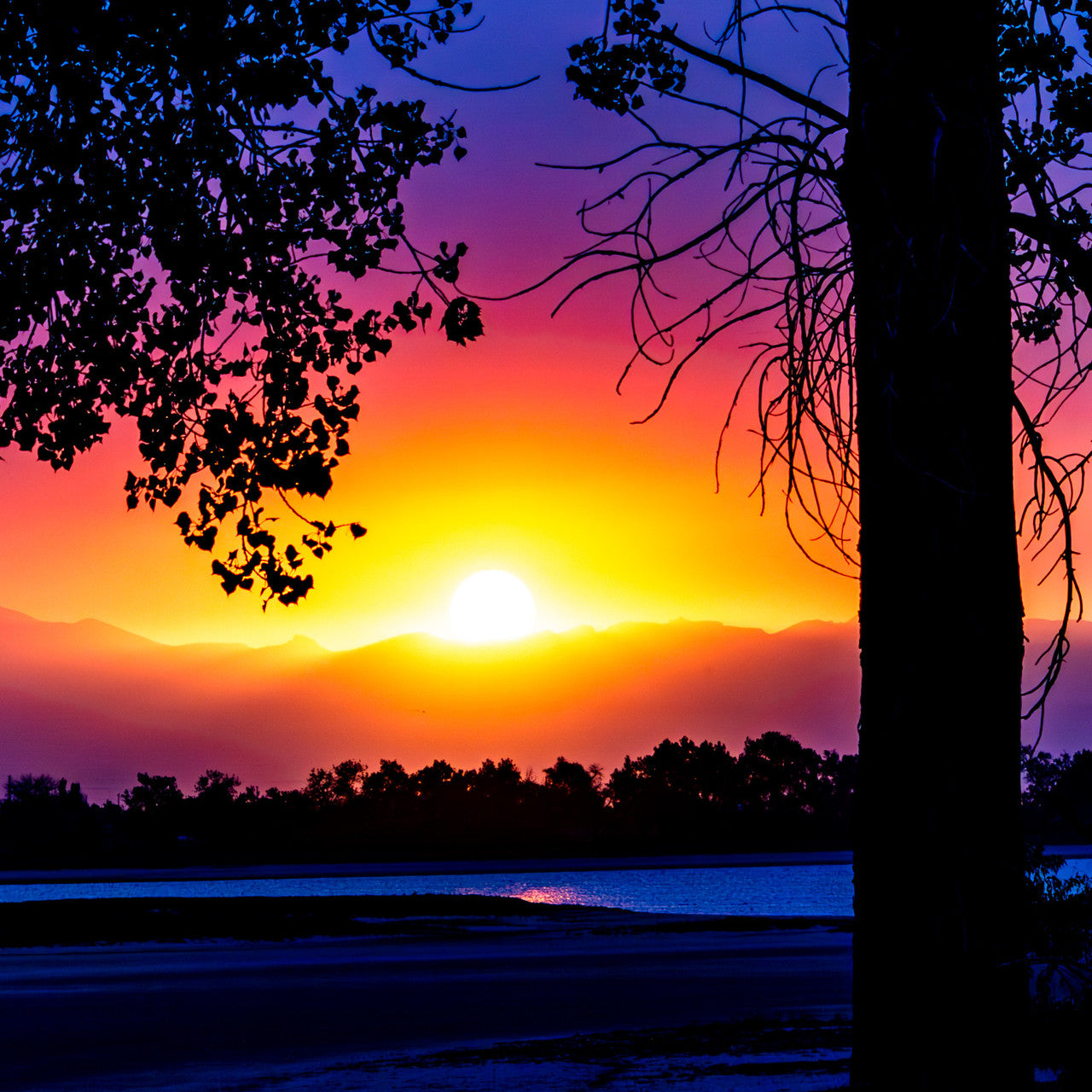 Smoky Sunset Over the Rockies: A Vivid Giclee Print image 3