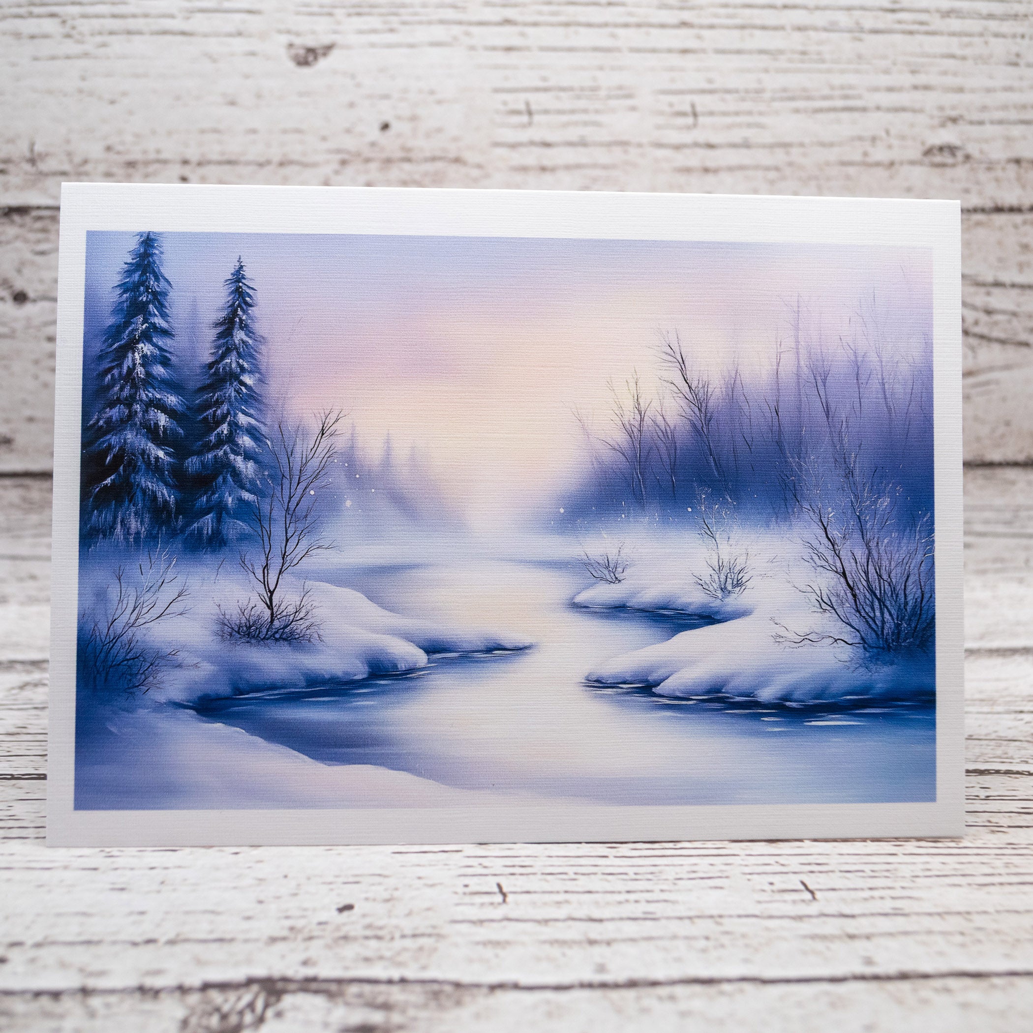 Enchanting Winter Serenity Notecard Linen Textured Greeting Cards with Envelopes image 5