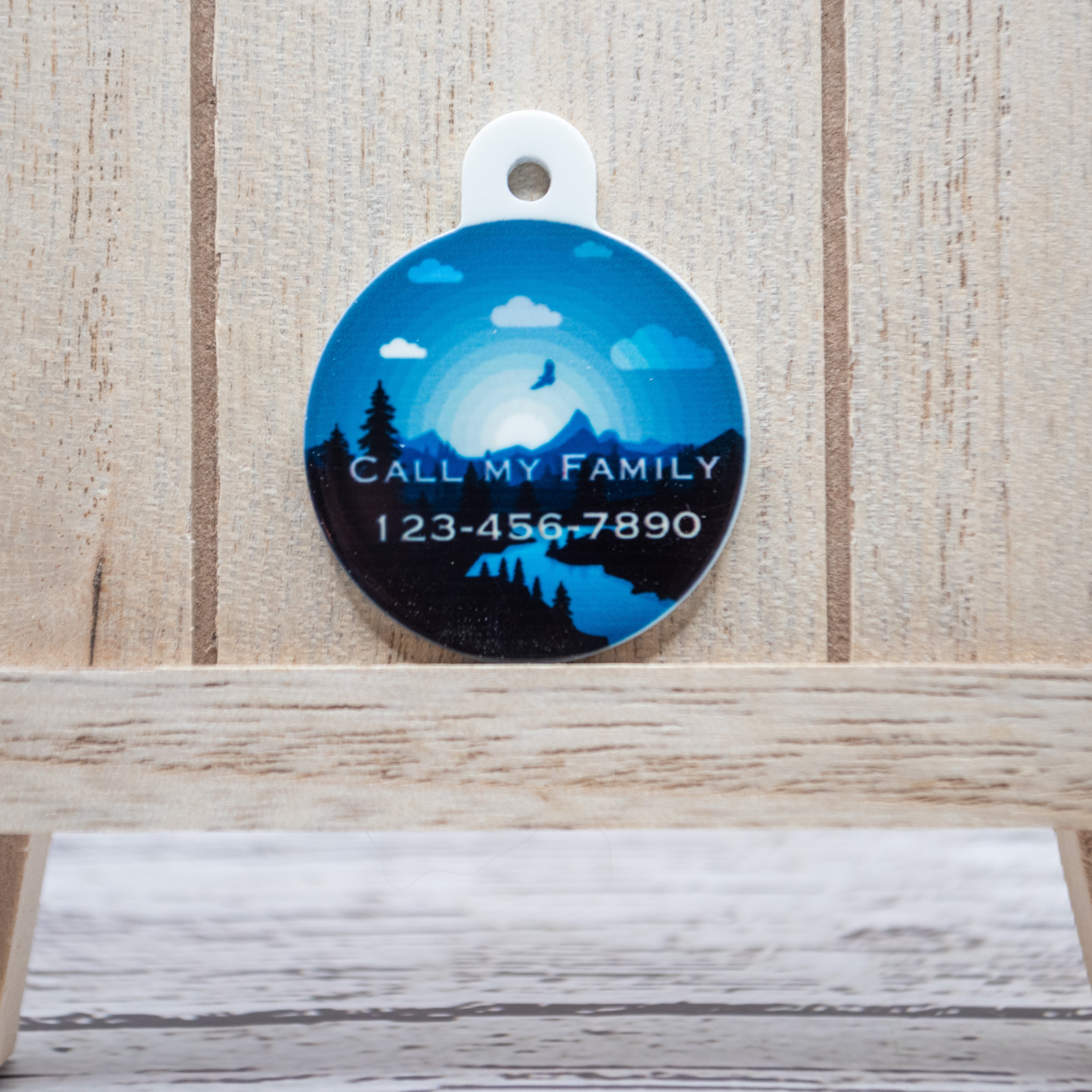 Moon Rising Mountain Scene Round Pet ID Tag image 4
