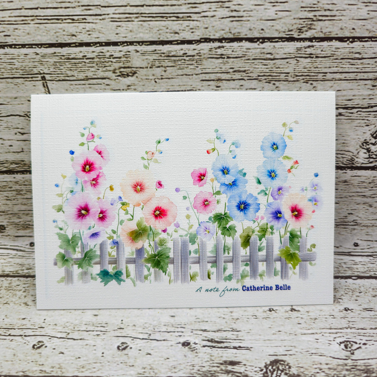 Personalized Set of  Notecards with Envelopes Featuring Hollyhocks image 7