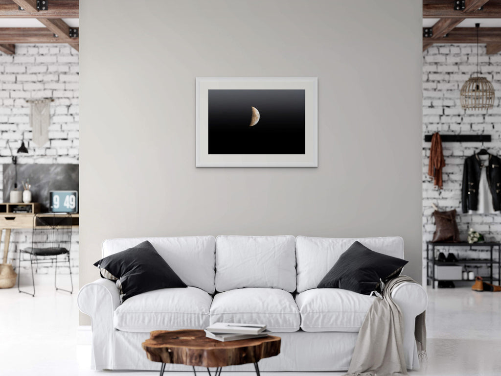 Half Moon Giclée Print: A Celestial Masterpiece for Modern Spaces image 2