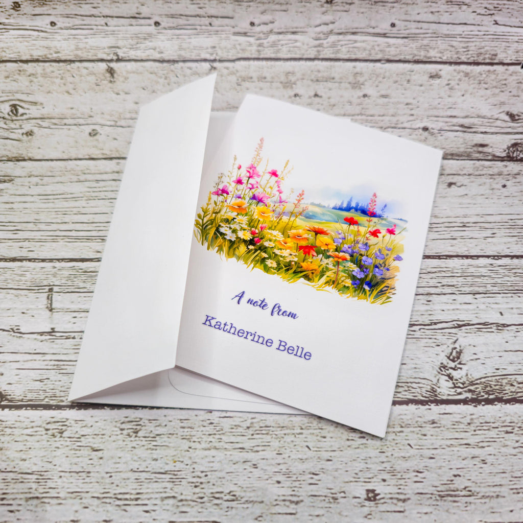Personalized Set of Notecards with Envelopes Wildflower Meadow image 6