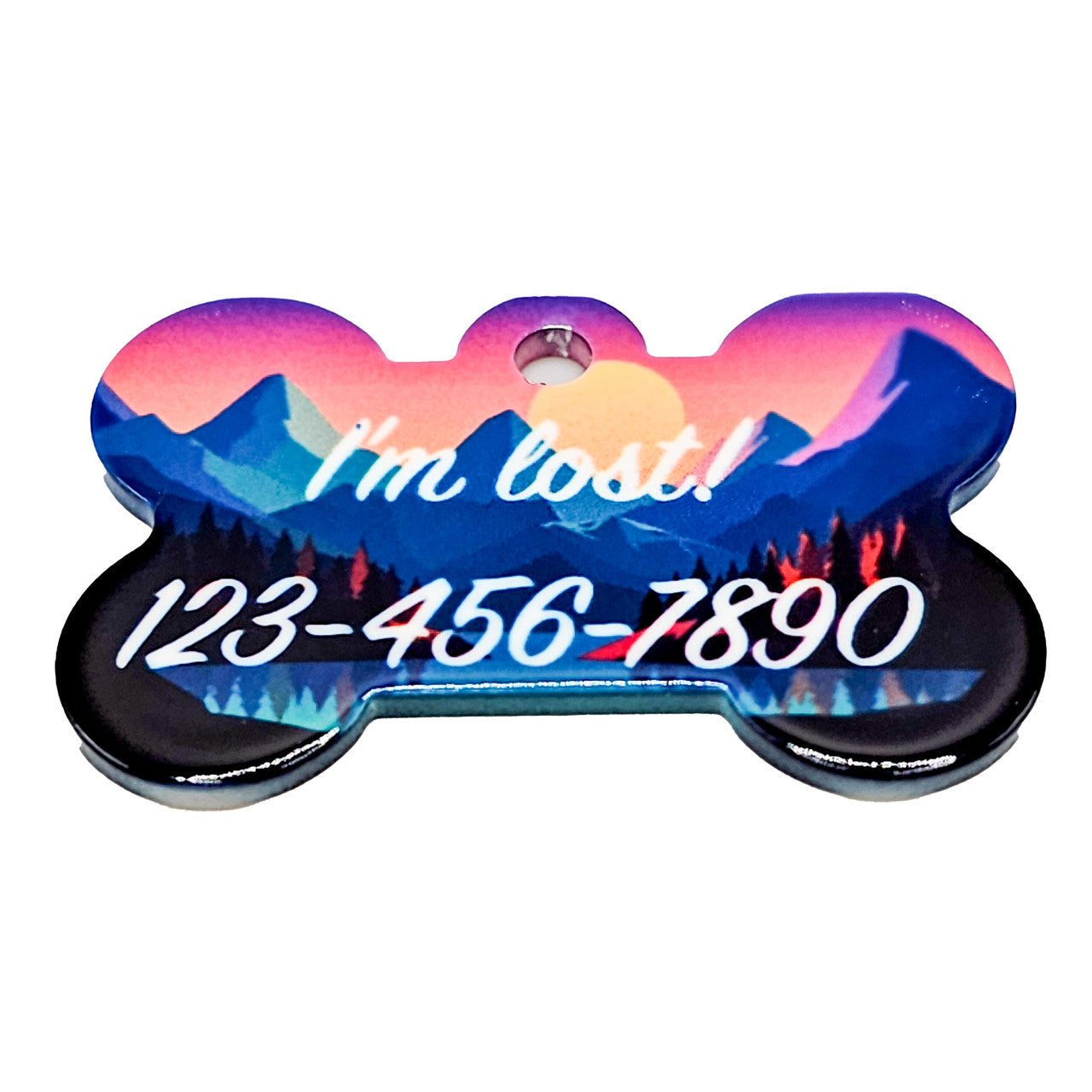 Mountain Sunset Pet ID Tags - A Serene Badge for Your Adventurous Pal image 1