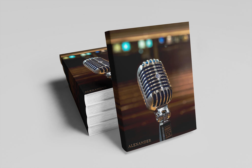 Personalized Journal Retro Microphone, Hardcover Journal, Softcover Journal image 3