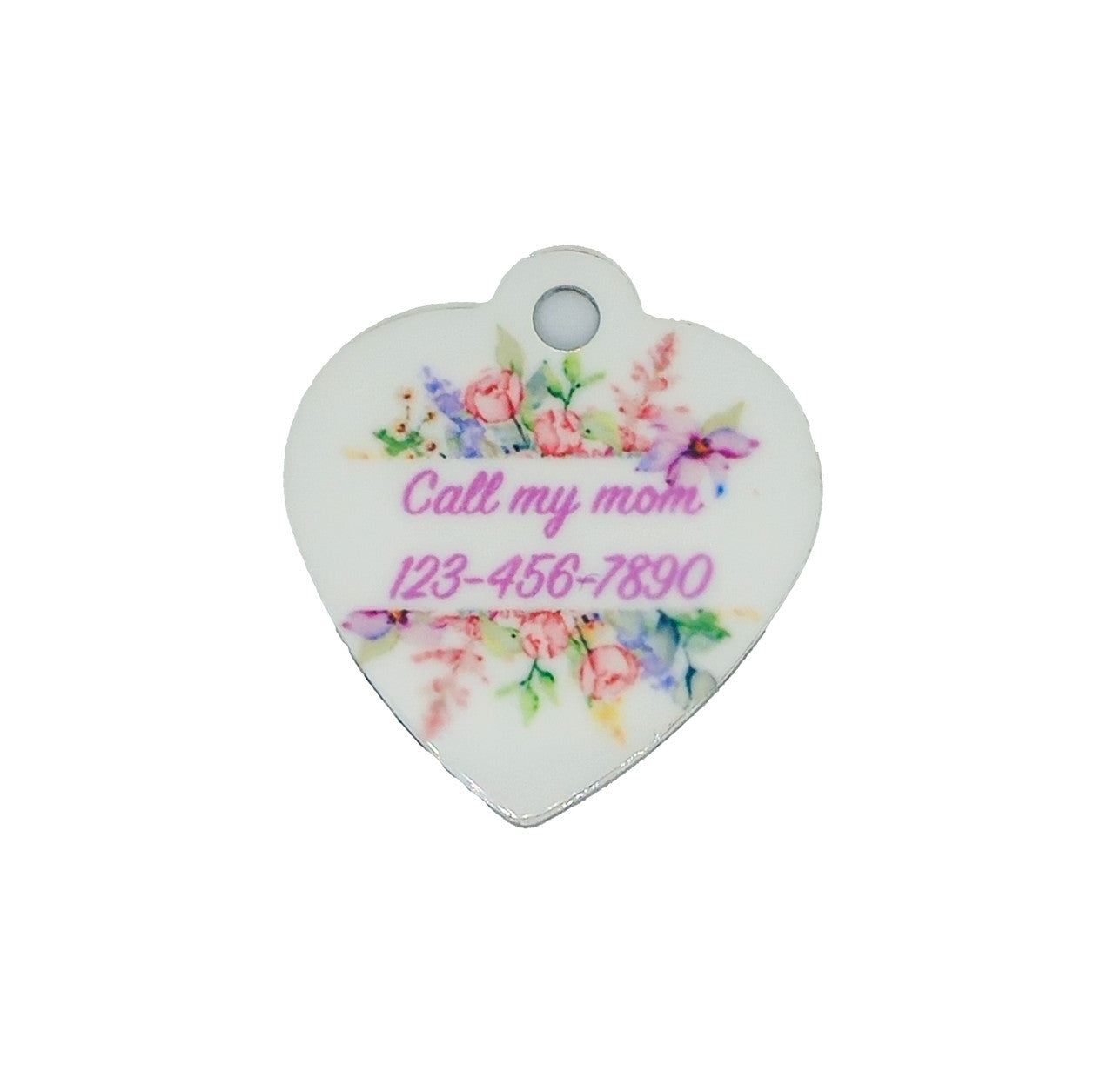 Watercolor Flower Heart Pet ID Tag - A Blooming Badge for Your Beloved Pet image 1