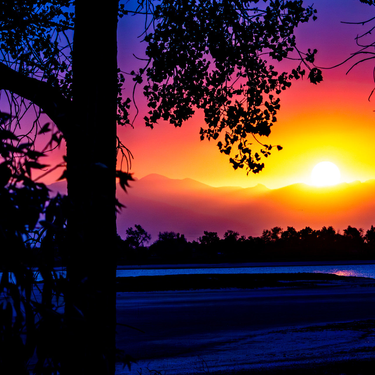 Smoky Sunset Over the Rockies: A Vivid Giclee Print image 2