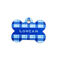 Personalized Blue Plaid Pet ID Tag for Cats and Dogs – Double Sided Custom image 0
