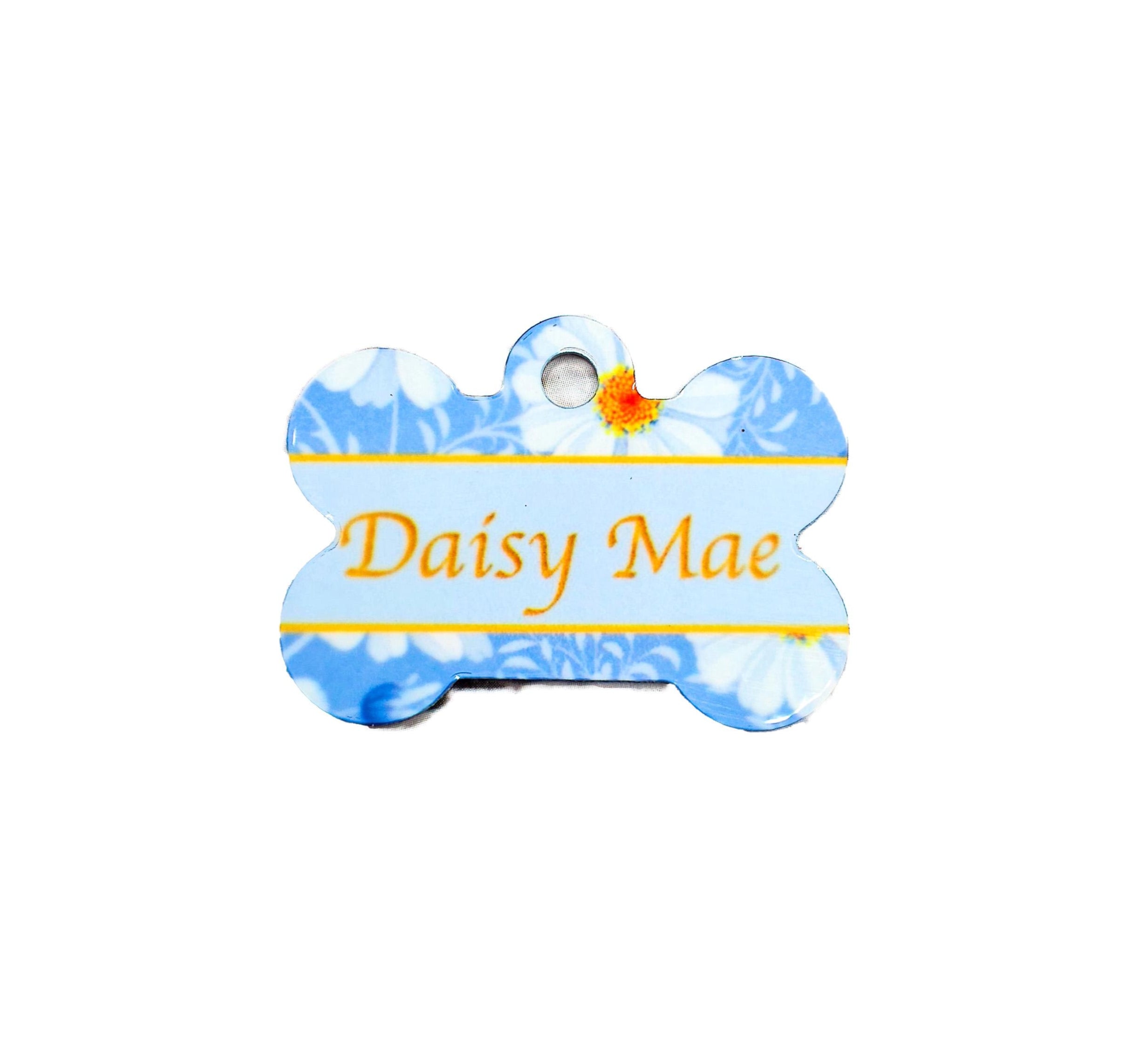 Personalized Floral Pet ID Tag for Cats and Dogs – Double Sided Custom image 0
