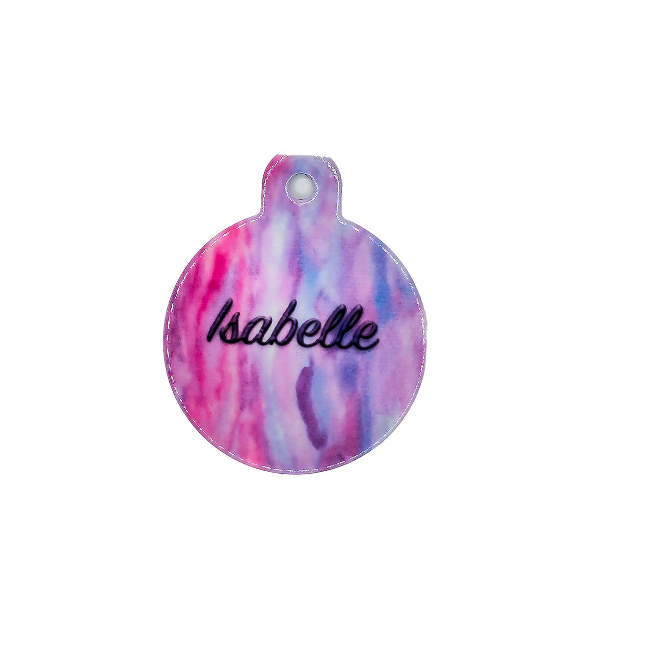 Pastel Watercolor Paint Pet ID Tag Round image 0