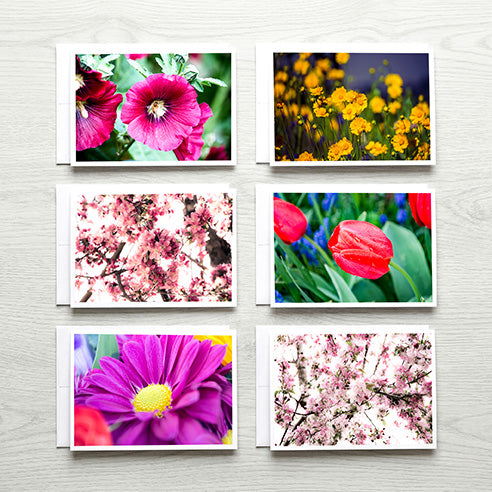 Spring Flower Collection of Notecards with Envelopes, Greeting Card Bundle image 0