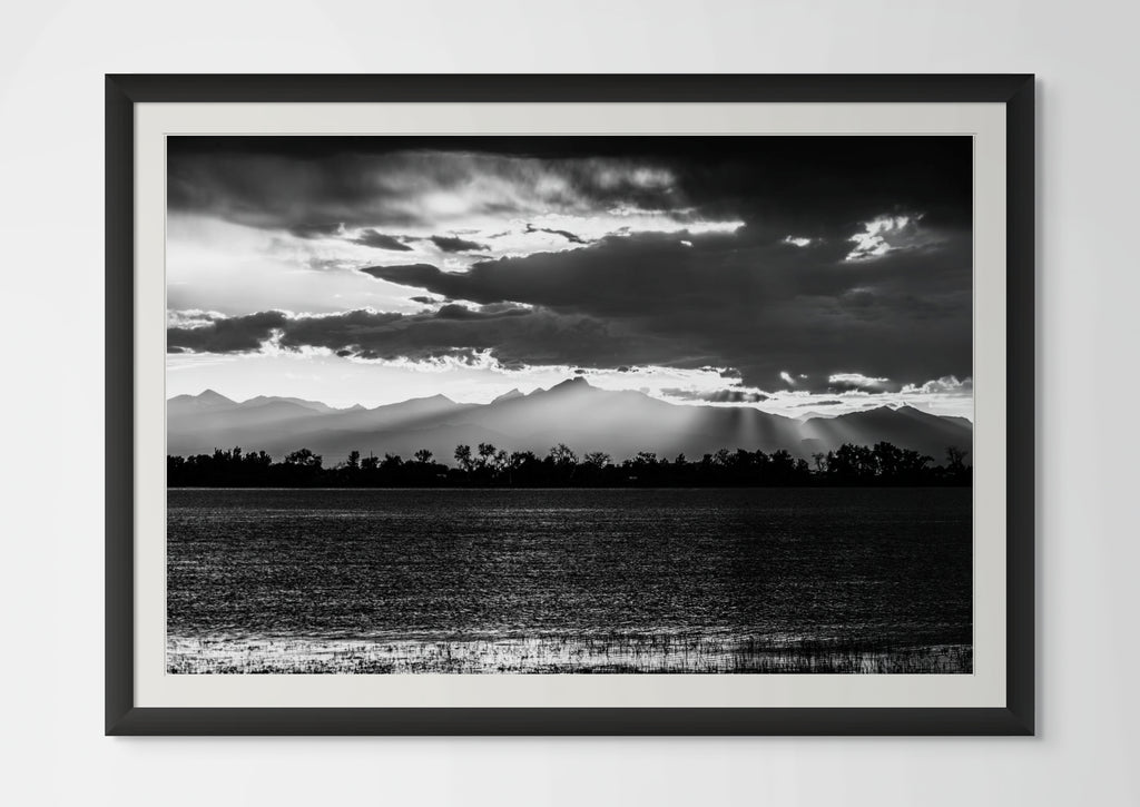 Rocky Mountains Sunset Fine Art Print: A Monochrome Masterpiece image 0