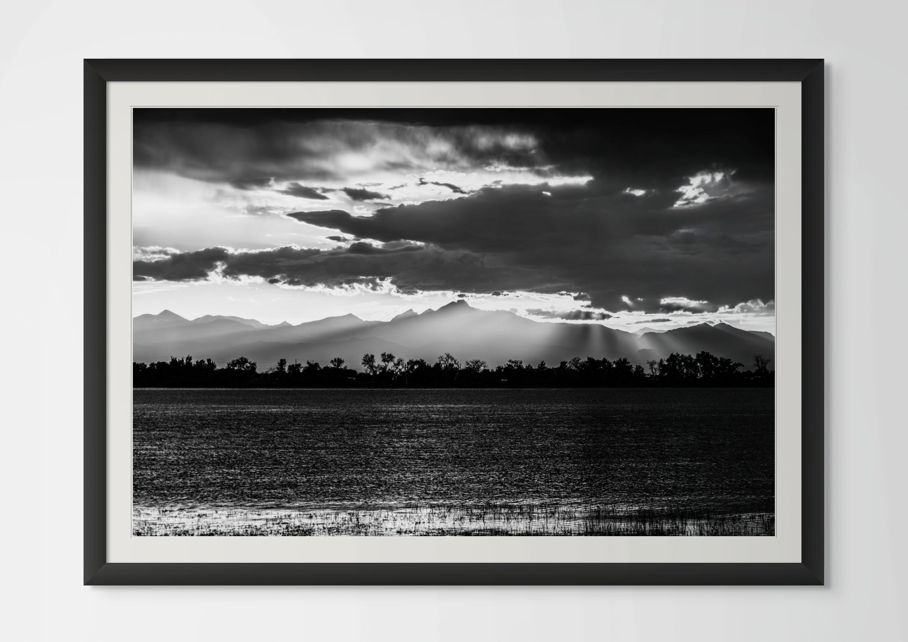 Rocky Mountains Sunset Fine Art Print: A Monochrome Masterpiece image 0