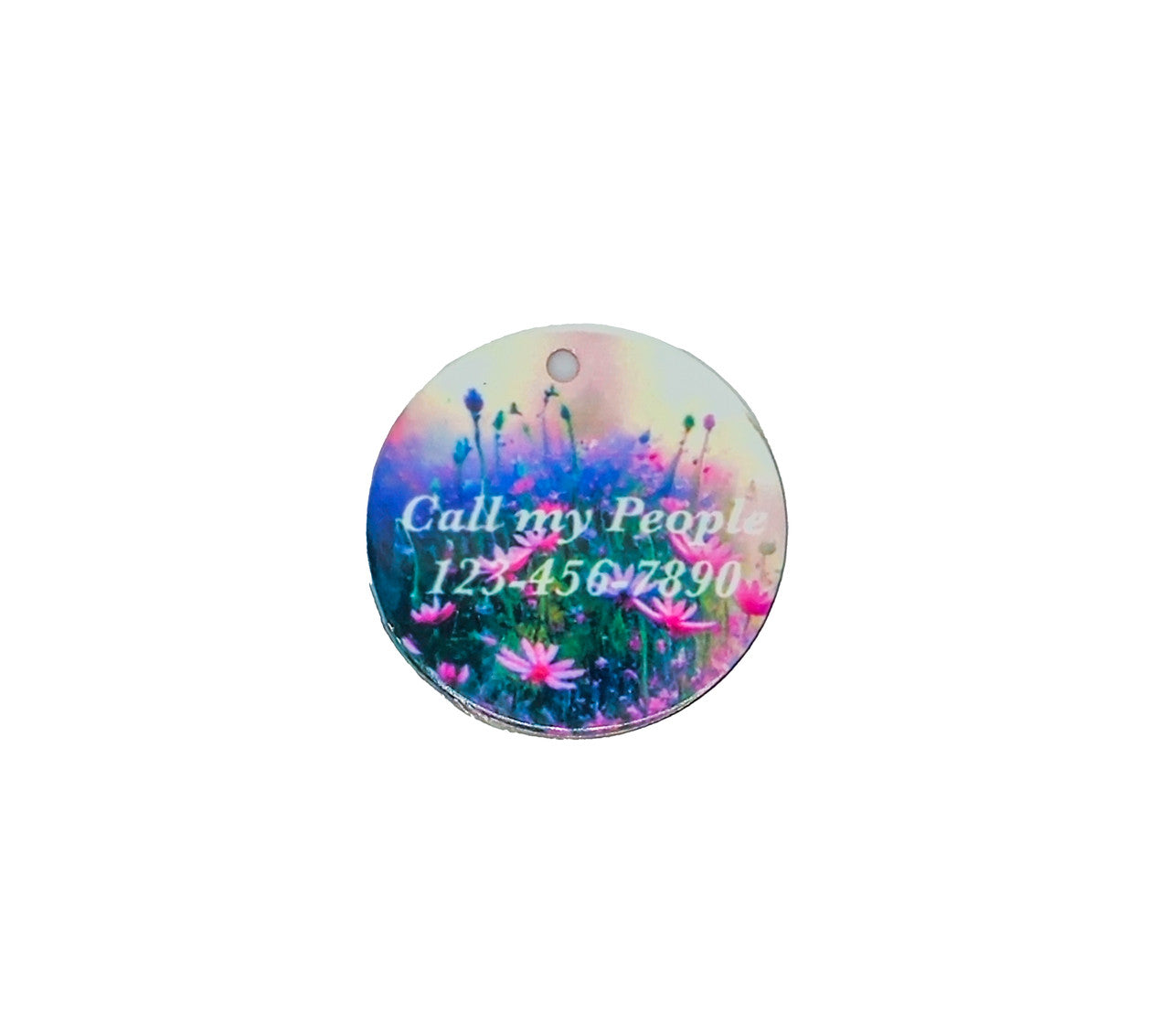 Meadow of Wild Flowers Small Pet ID Tag image 1