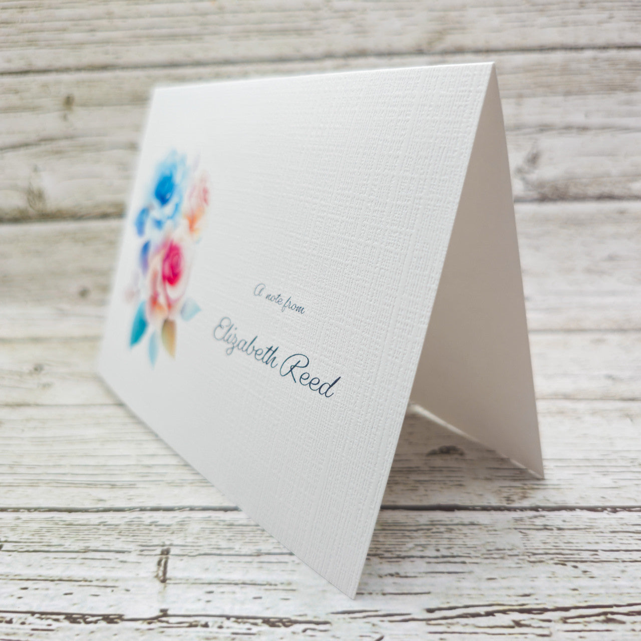 Personalized Set of  Notecards with Envelopes Featuring Roses image 2