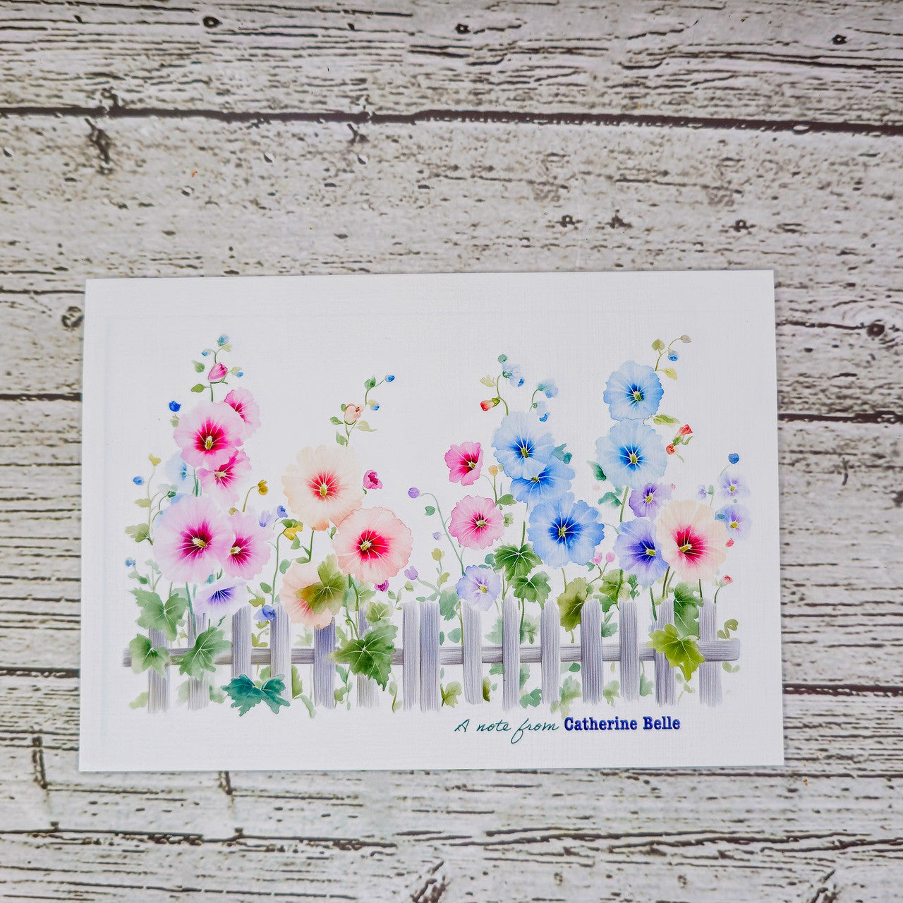 Personalized Set of  Notecards with Envelopes Featuring Hollyhocks image 6