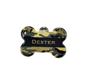 Green Camouflage Dog Bone Shaped Pet ID Tag image 0