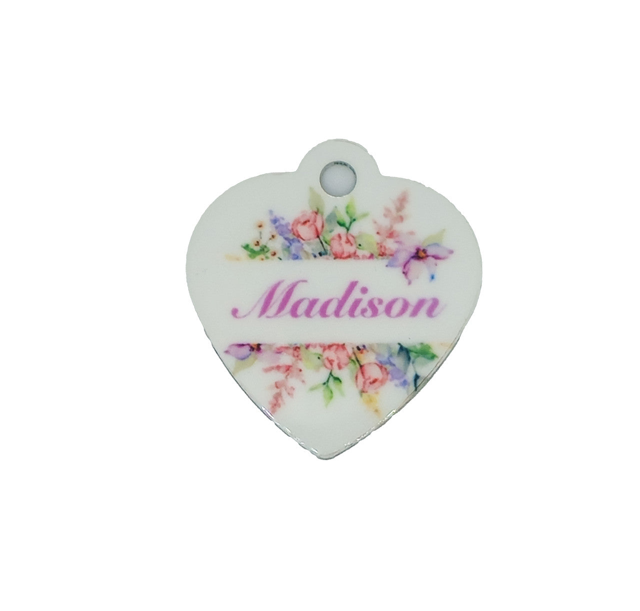 Watercolor Flower Heart Pet ID Tag - A Blooming Badge for Your Beloved Pet image 0
