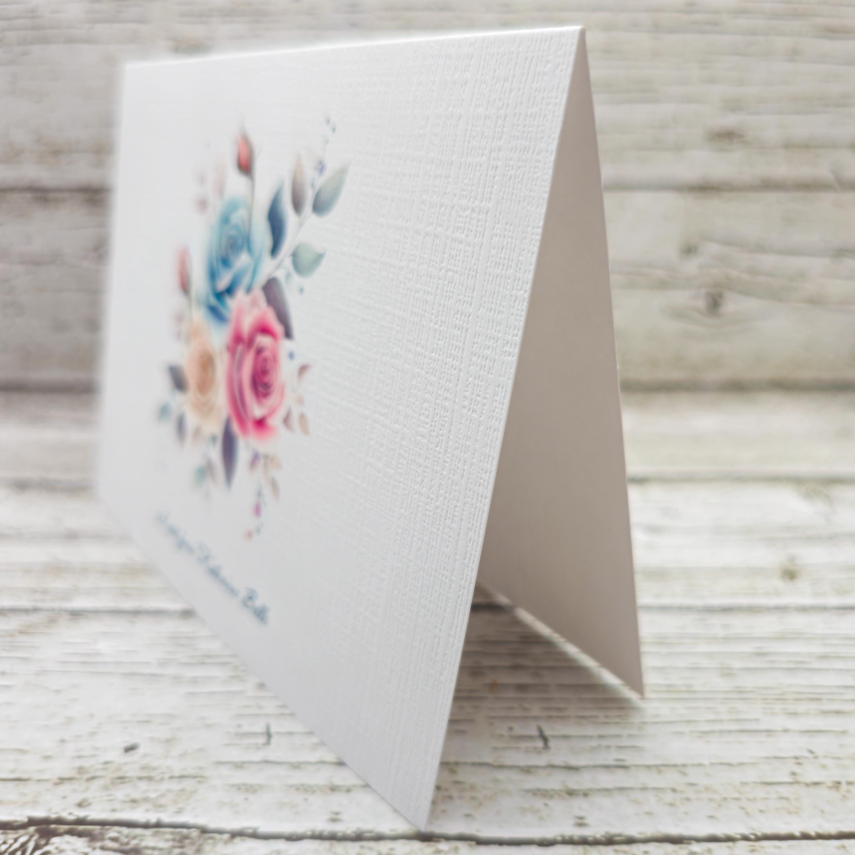 Personalized Note Card Set with Envelopes, Five Rose Designs ,Greeting Card image 6