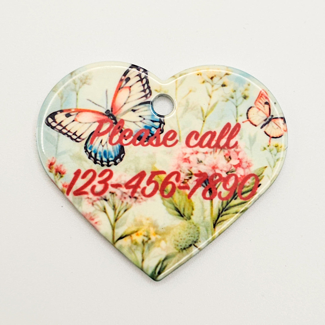 Garden Heart Pet ID Tag - Large, Heart Shaped image 1
