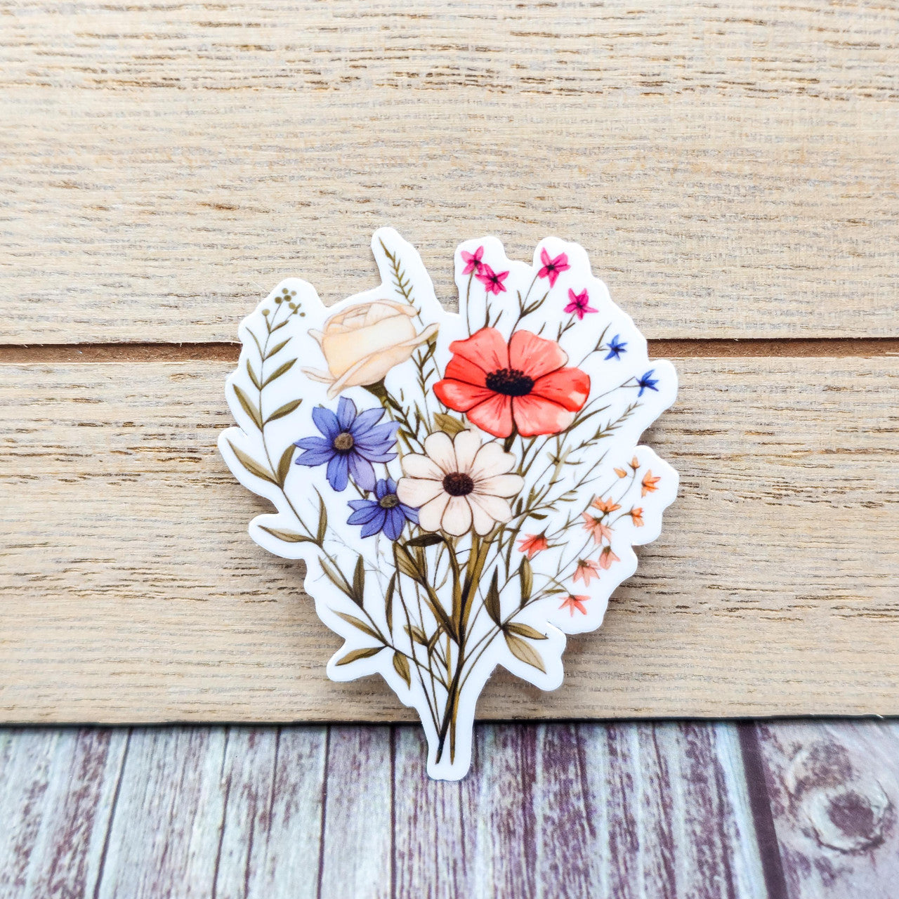 9 Vibrant Flower Sticker Pack - Vinyl Stickers - Floral Stickers - Journal Sti image 7