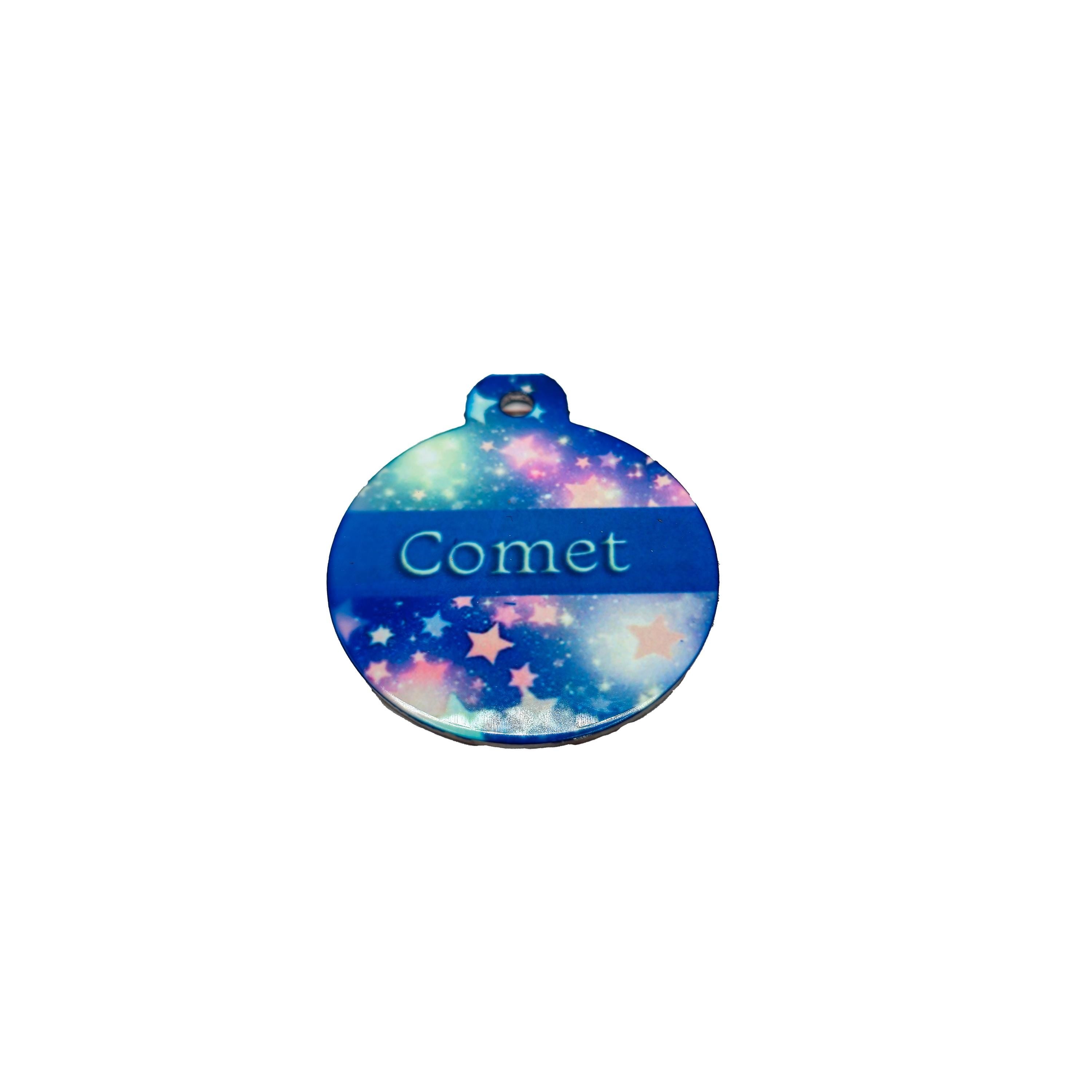 Pet ID Tag Galaxy Two Sided- Round Medium, Small, and Extra Small Celestial Pet image 1