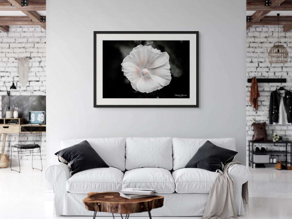 Hollyhock Monochrome Giclée Print: Elegance in Simplicity image 3