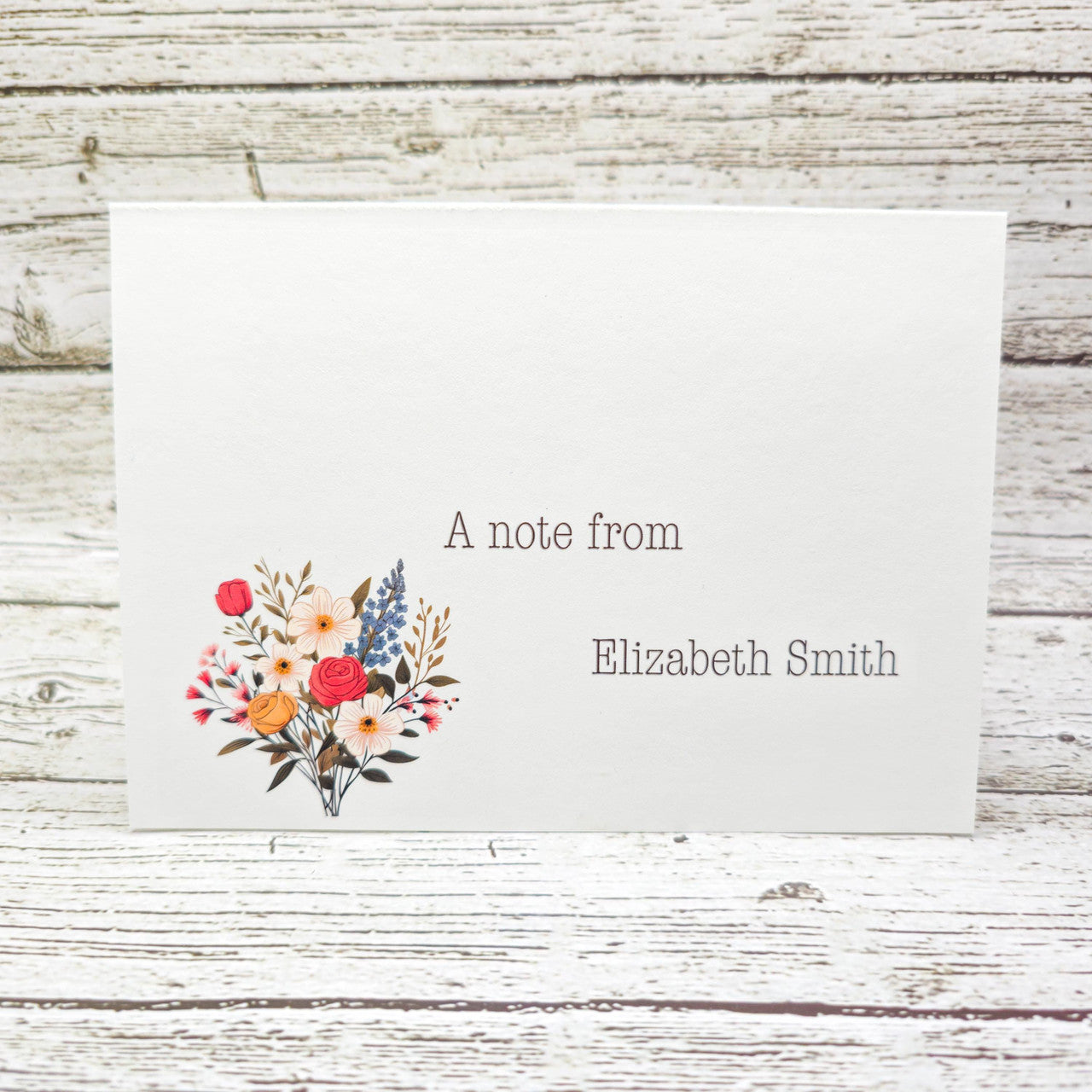 Personalized Set of Notecards with Envelopes Flower Bouquet image 1