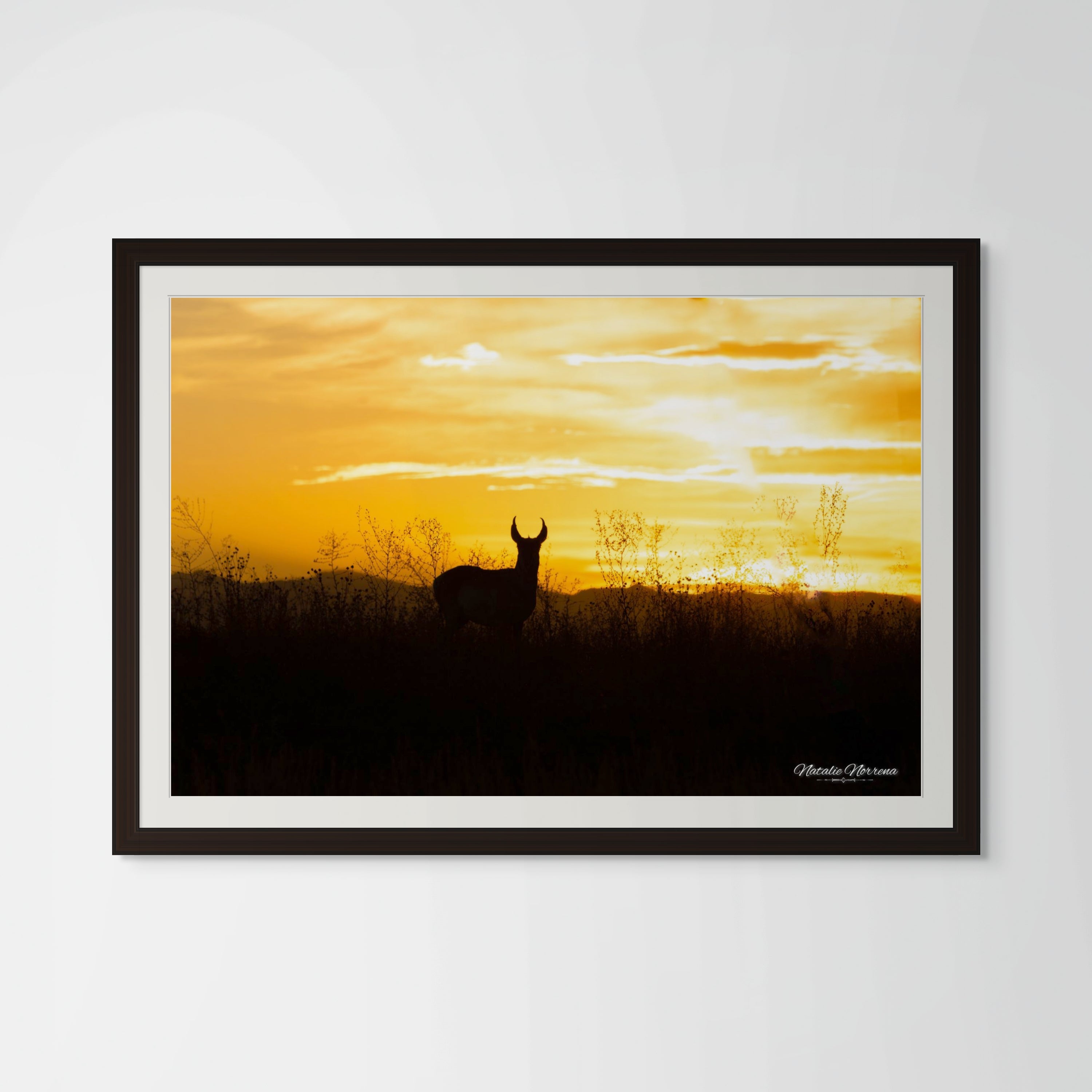 Colorado Pronghorn Silhouette Giclée Print: Golden Moments on the Prairie image 0