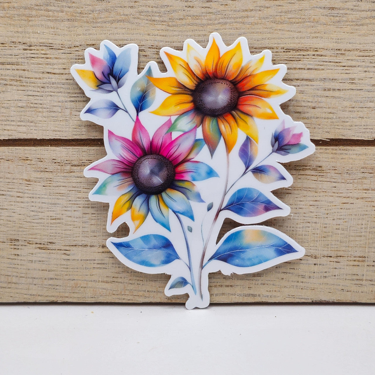 Vibrant Sunflower Sticker Pack - 3 Vinyl Stickers - Floral Stickers - Journal  image 3