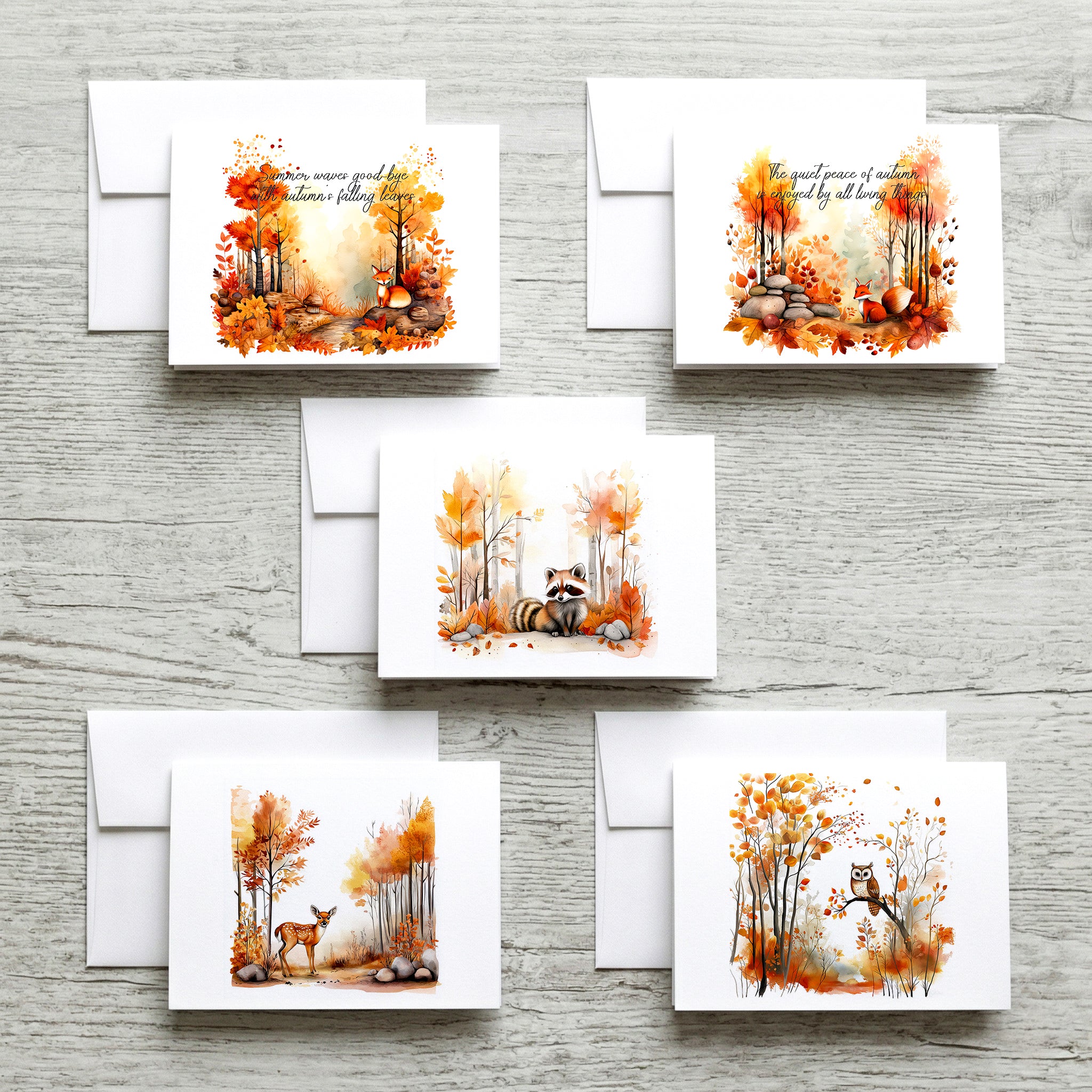 Autumn In The Woods Set of Notecards with Envelopes image 0