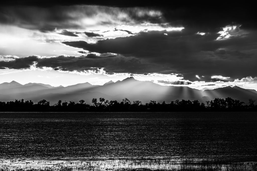 Rocky Mountains Sunset Fine Art Print: A Monochrome Masterpiece image 1